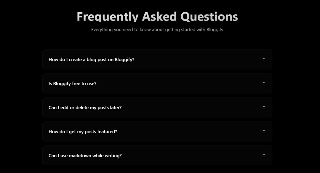 FAQs preview